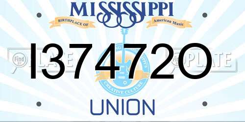 I37472O Mississippi License Plate