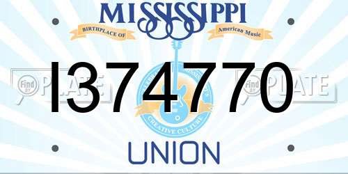 I374770 Mississippi License Plate