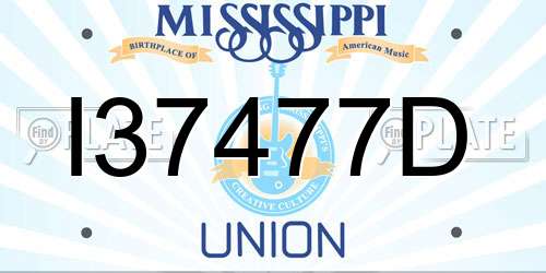 I37477D Mississippi License Plate