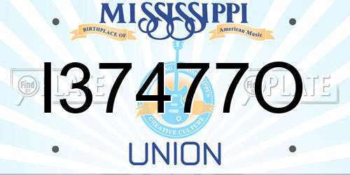 I37477O Mississippi License Plate