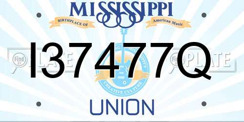 I37477Q Mississippi License Plate