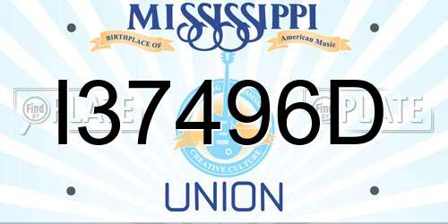 I37496D Mississippi License Plate
