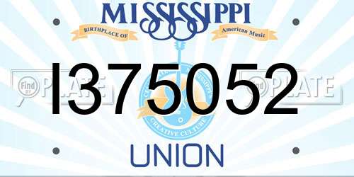 I375052 Mississippi License Plate