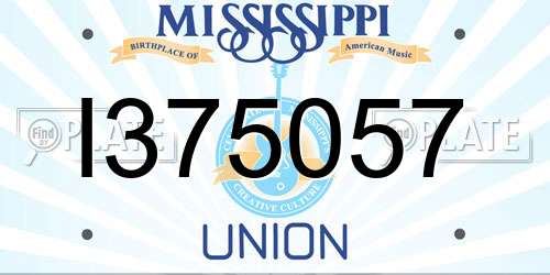 I375057 Mississippi License Plate