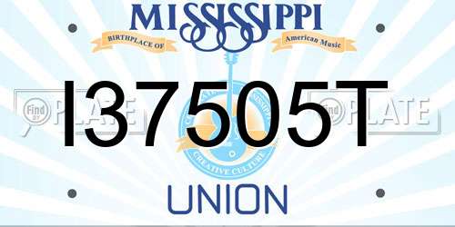I37505T Mississippi License Plate