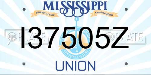 I37505Z Mississippi License Plate