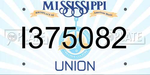 I375082 Mississippi License Plate