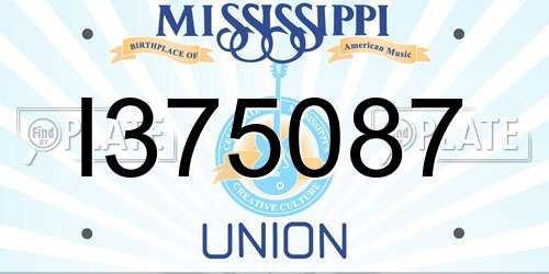 I375087 Mississippi License Plate