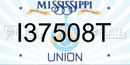 I37508T Mississippi License Plate