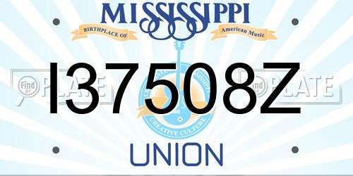 I37508Z Mississippi License Plate