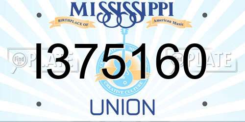 I375160 Mississippi License Plate