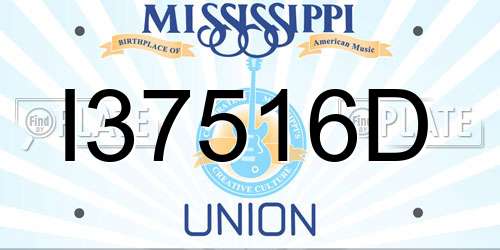 I37516D Mississippi License Plate