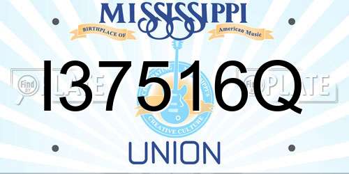 I37516Q Mississippi License Plate