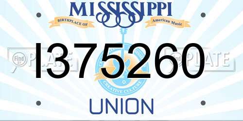 I375260 Mississippi License Plate