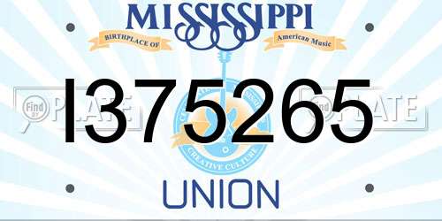 I375265 Mississippi License Plate