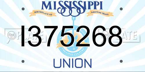 I375268 Mississippi License Plate