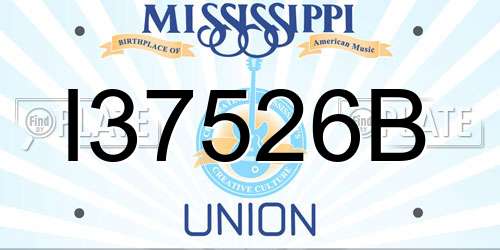 I37526B Mississippi License Plate