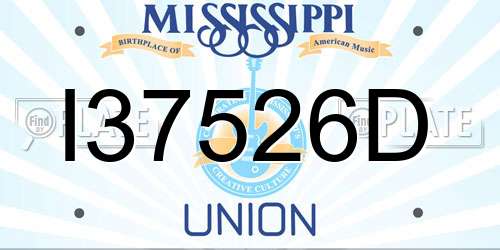 I37526D Mississippi License Plate