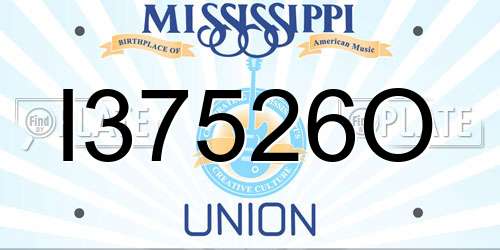 I37526O Mississippi License Plate