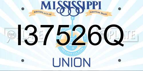 I37526Q Mississippi License Plate