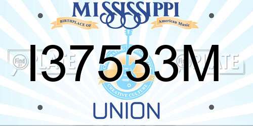I37533M Mississippi License Plate