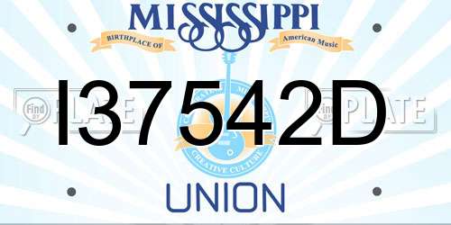I37542D Mississippi License Plate