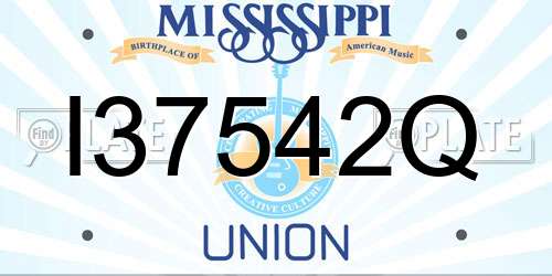 I37542Q Mississippi License Plate