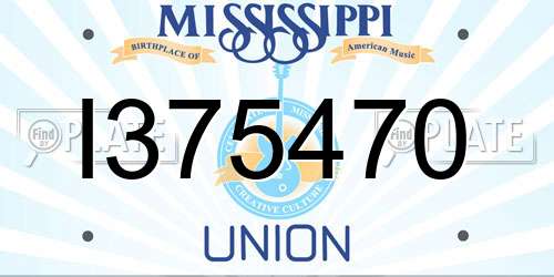 I375470 Mississippi License Plate