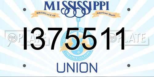 I375511 Mississippi License Plate