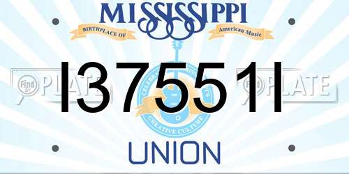 I37551I Mississippi License Plate