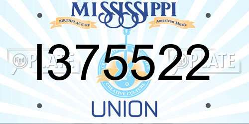 I375522 Mississippi License Plate