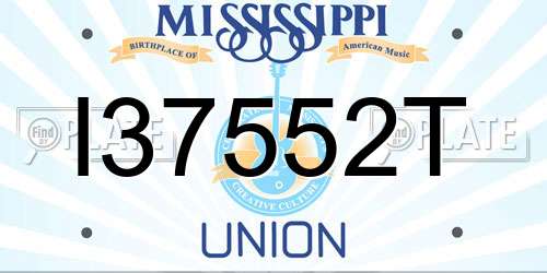 I37552T Mississippi License Plate