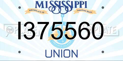 I375560 Mississippi License Plate