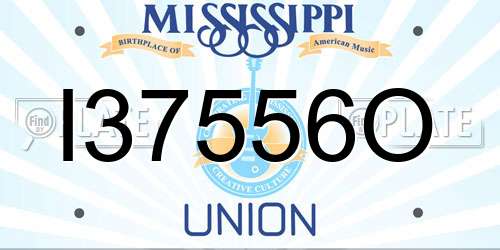 I37556O Mississippi License Plate