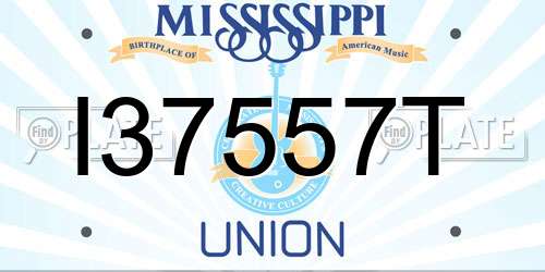 I37557T Mississippi License Plate
