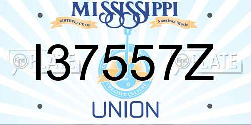 I37557Z Mississippi License Plate