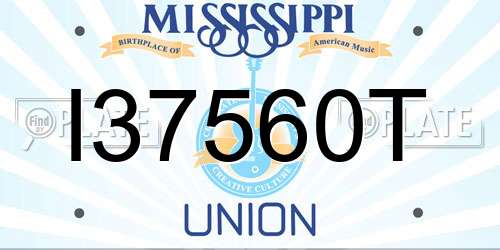 I37560T Mississippi License Plate