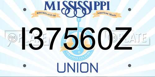I37560Z Mississippi License Plate