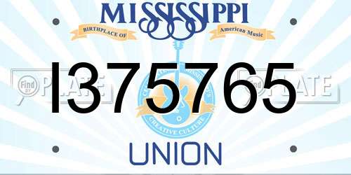 I375765 Mississippi License Plate