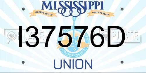 I37576D Mississippi License Plate