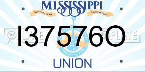 I37576O Mississippi License Plate