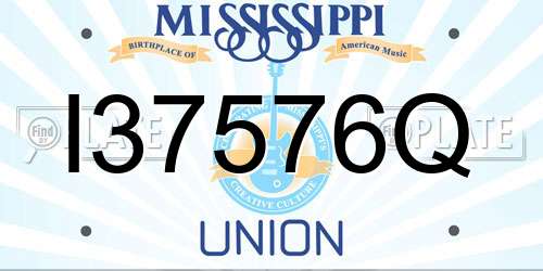 I37576Q Mississippi License Plate