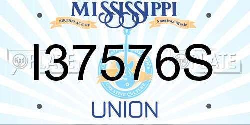 I37576S Mississippi License Plate