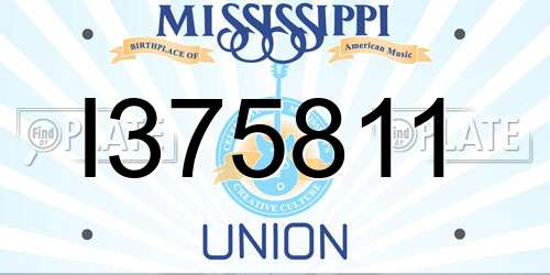 I375811 Mississippi License Plate