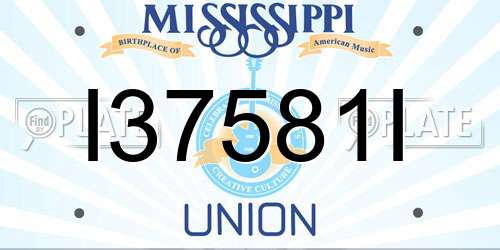 I37581I Mississippi License Plate