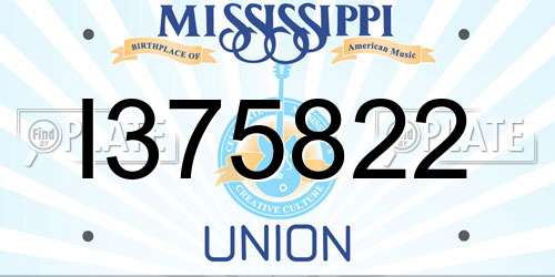 I375822 Mississippi License Plate