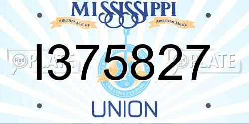 I375827 Mississippi License Plate