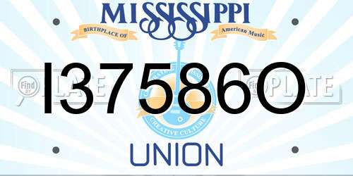 I37586O Mississippi License Plate