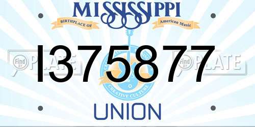 I375877 Mississippi License Plate
