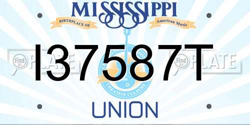 I37587T Mississippi License Plate